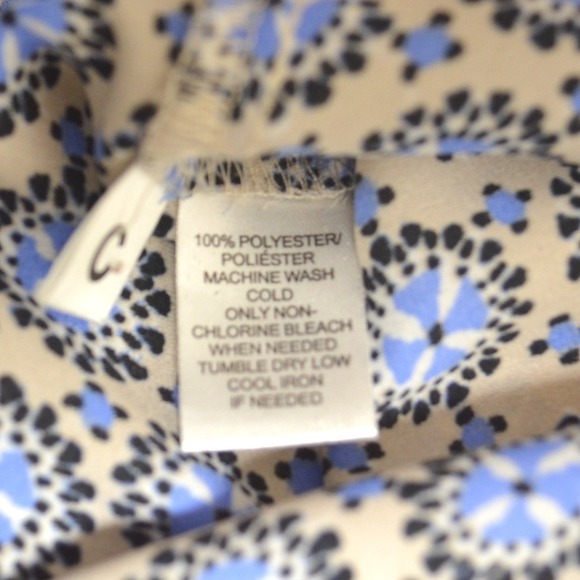 LOFT Geometric Print Long Sleeve Blouse Relaxed Fit Retro Minimal Large Artful - Picture 6 of 6